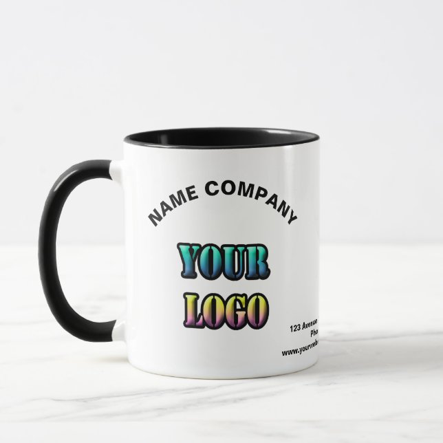 Personlig din logotyp text utrymme namn företag ed mugg (Vänster)