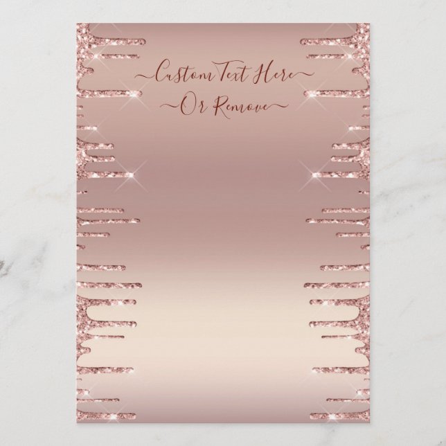 Personlig Din meny Rose Guld Rosa Glitter (Framsida)