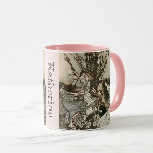 Personlig Din Vintage Älvors Rackham Mugg (Framsida höger)