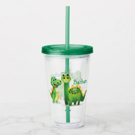 Personlig Dino-akryl Tumbler Take Away Mugg