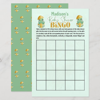 Personlig Dino Bingo Baby Shower-spel