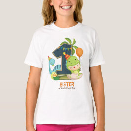 Personlig Dino Birthday Tshirt för syster T Shirt