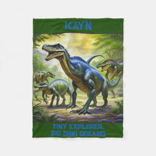 Personlig Dino Jungle Äventyr Blanket Fleecefilt