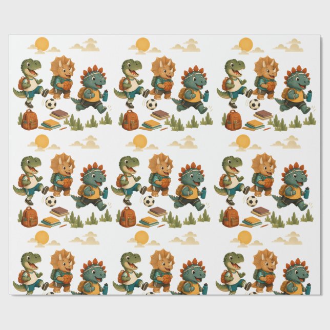 Personlig Dino-Mite-Idrottare Presentpapper (Platt)