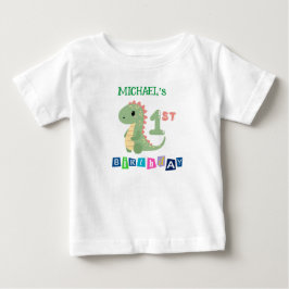 Personlig Dinosaur Födelsedags T-Shirt för ettårin