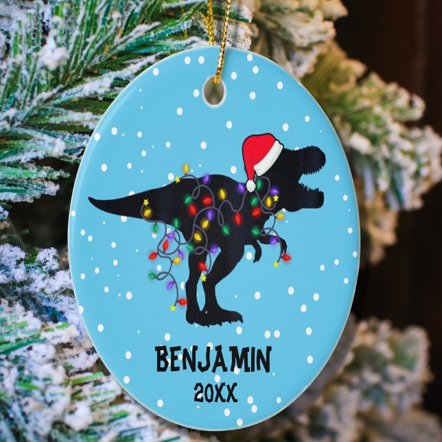 Personlig Dinosaur-juljuren Julgransprydnad Keramik (Skapare uppladdad)