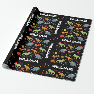 Personlig Dinosaur-jultomten Hat Mönster Presentpapper