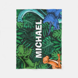 Personlig Dinosaur Kids Dino Jurassic Trex Boy Fleecefilt