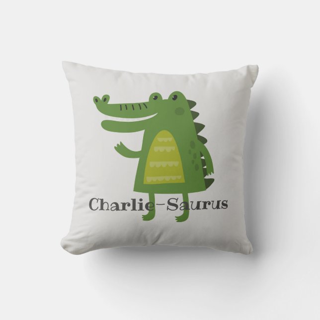 Personlig Dinosaur Pillow-för barn Kudde (Framsida)
