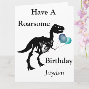 Personlig Dinosaur roarsome födelsedagskort Kort