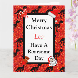 Personlig Dinosaur roarsome julcard Kort