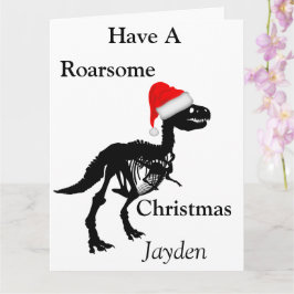 Personlig Dinosaur roarsome julcard Kort