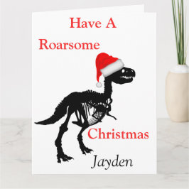 Personlig Dinosaur roarsome julcard Kort