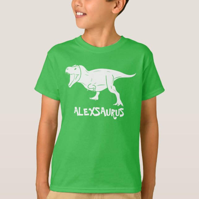 Personlig Dinosaur Shirts, Gift för barn, T Shirt (Framsida)