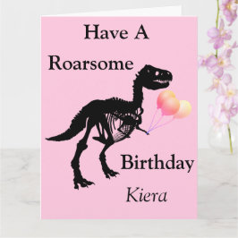 Personlig Dinosaur skelett födelsedagskort Kort