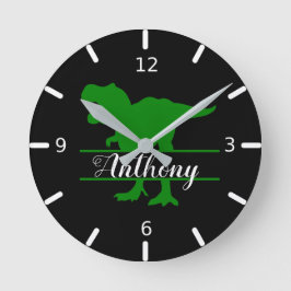 Personlig Dinosaur Square Wall Clock Rund Klocka