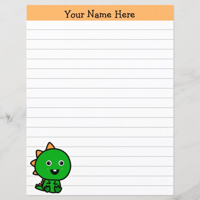 Personlig Dinosaur Stationery (Framsida)