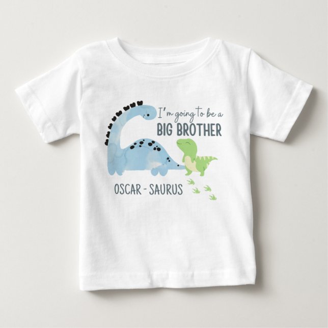 Personlig Dinosaur Store Bror, Store Bro T Shirt (Framsida)