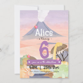 Personlig Dinosaur-ThLED 6e Födelsedagsfest Inbjudningar