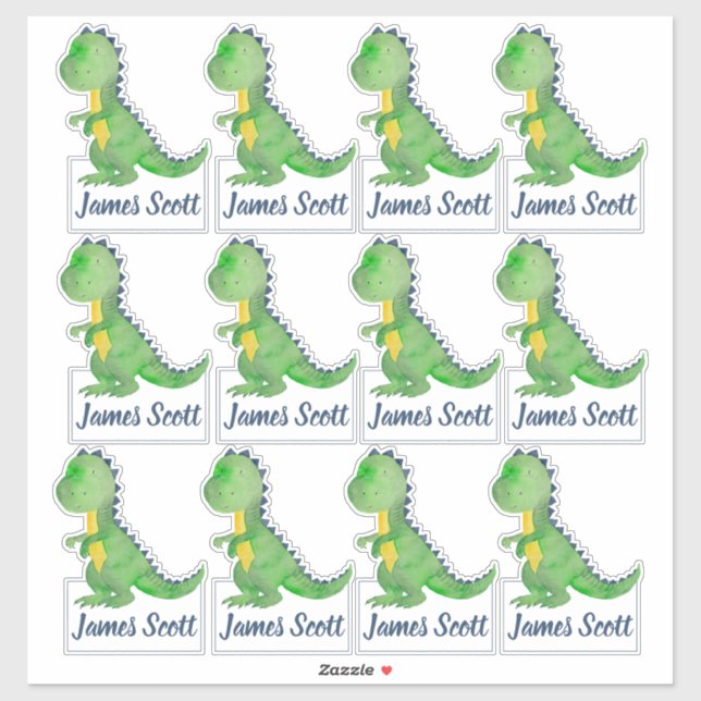 Personlig Dinosaur Trex Kids etiketter (Ark)