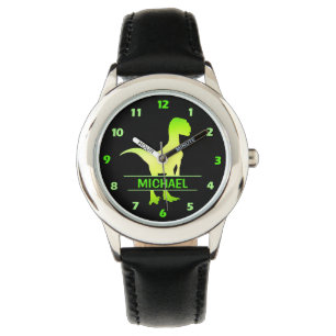 Personlig Dinosaur Velociraptor Grönt Watch Armbandsur
