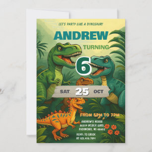 Personlig Dinosaur World T-Rex Birthday för pojke Inbjudningar