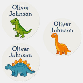 Personlig Dinosaurie Barn Namn Skola Klistermärke