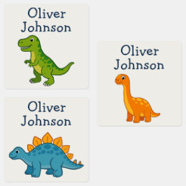Personlig Dinosaurie Barn Namn Skola Klistermärke