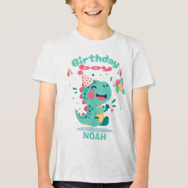 Personlig Dinosaurie Födelsedags T-Shirt för Pojka