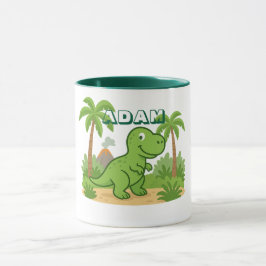 Personlig Dinosaurie-mugg för barn i djungeln Mugg