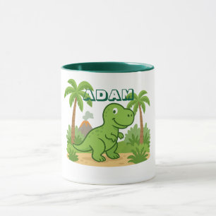 Personlig Dinosaurie-mugg för barn i djungeln Mugg