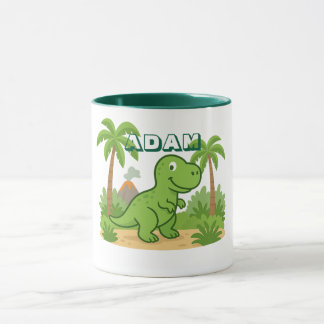 Personlig Dinosaurie-mugg för barn i djungeln Mugg