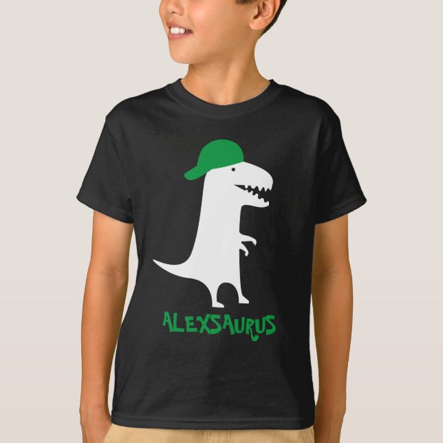 Personlig Dinosaurie Namn Barn T-Shirt (Framsida)