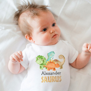 Personlig Dinosaurs Baby Shower Baby Bodykostym T Shirt
