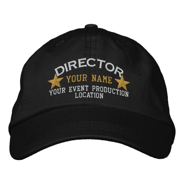Personlig DIRECTOR Stars Cap Embroidery Broderad Keps (Framsida)