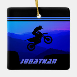 Personlig Dirt Bike Motocross jul Julgransprydnad Keramik