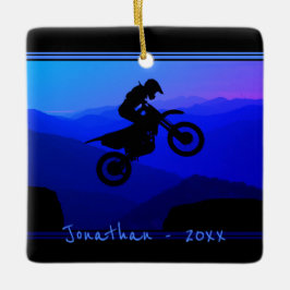 Personlig Dirt Bike Motocross jul Julgransprydnad Keramik