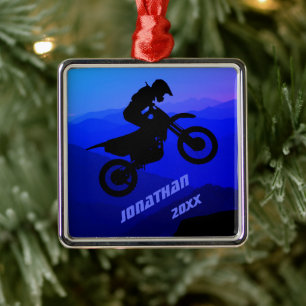 Personlig Dirt Bike Motocross jul Julgransprydnad Metall