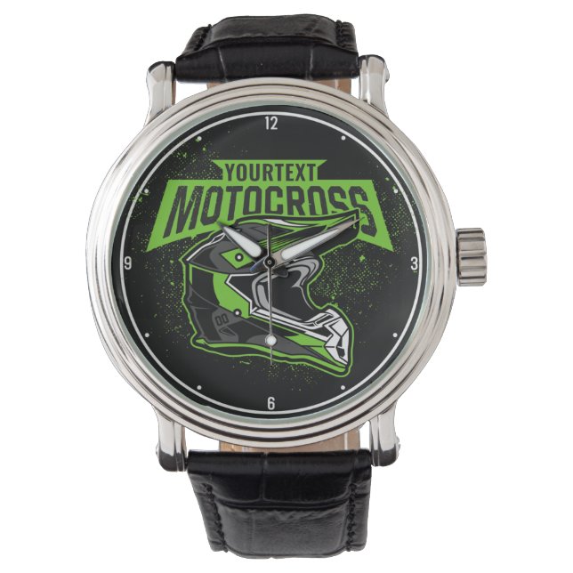 Personlig Dirt Bike Motocross Tävla Helmet Armbandsur (Framsida)