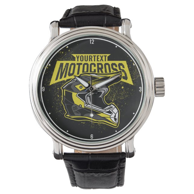 Personlig Dirt Bike Motocross Tävla Helmet Armbandsur (Framsida)