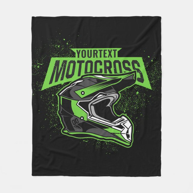 Personlig Dirt Bike Motocross Tävla Helmet Fleecefilt (Framsidan)