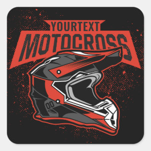 Personlig Dirt Bike Motocross Tävla Helmet Fyrkantigt Klistermärke