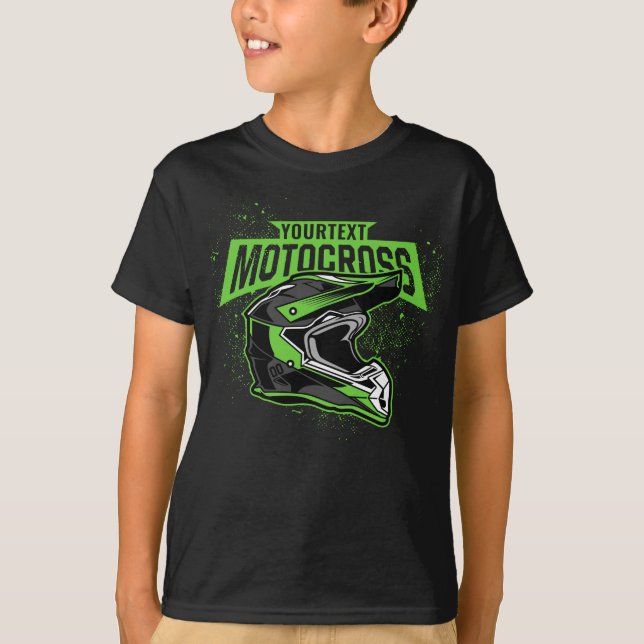Personlig Dirt Bike Motocross Tävla Helmet T Shirt (Framsida)