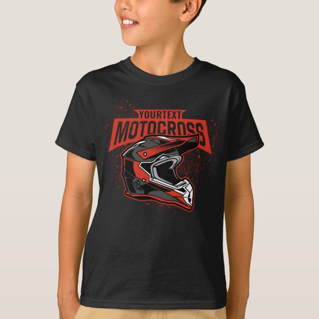 Personlig Dirt Bike Motocross Tävla Helmet T Shirt (Framsida)