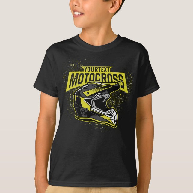 Personlig Dirt Bike Motocross Tävla Helmet T Shirt (Framsida)
