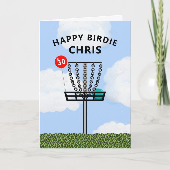 Personlig Discgolf Födelsedags Kort (Framsida)