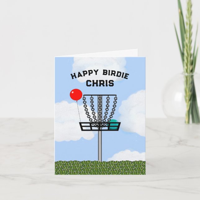 Personlig Discgolf Födelsedagskort Kort (Framsida)