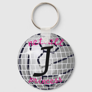 Personlig Disco Boll Print Netball Princess Nyckelring