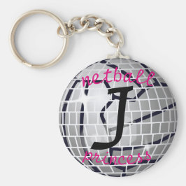 Personlig Disco Boll Print Netball Princess Nyckelring
