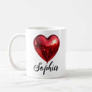 Personlig Disco Heart Kaffemugg